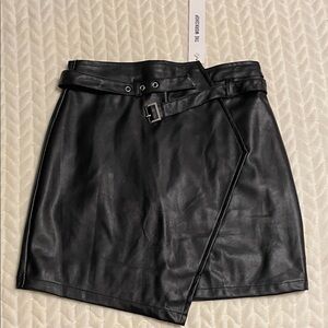 NWT - The workshop Black Faux Leather Mini Skirt